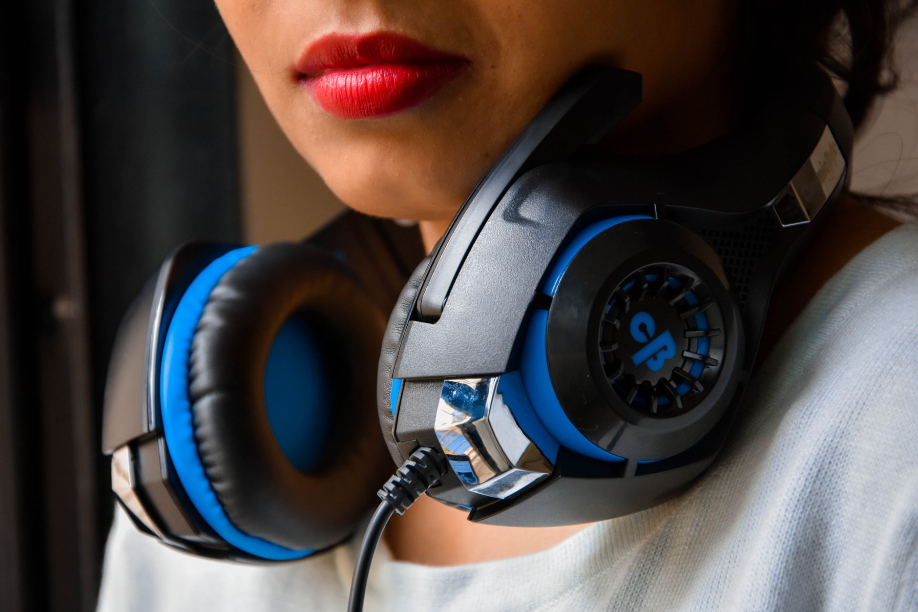 headphone earcup padding close-up studio