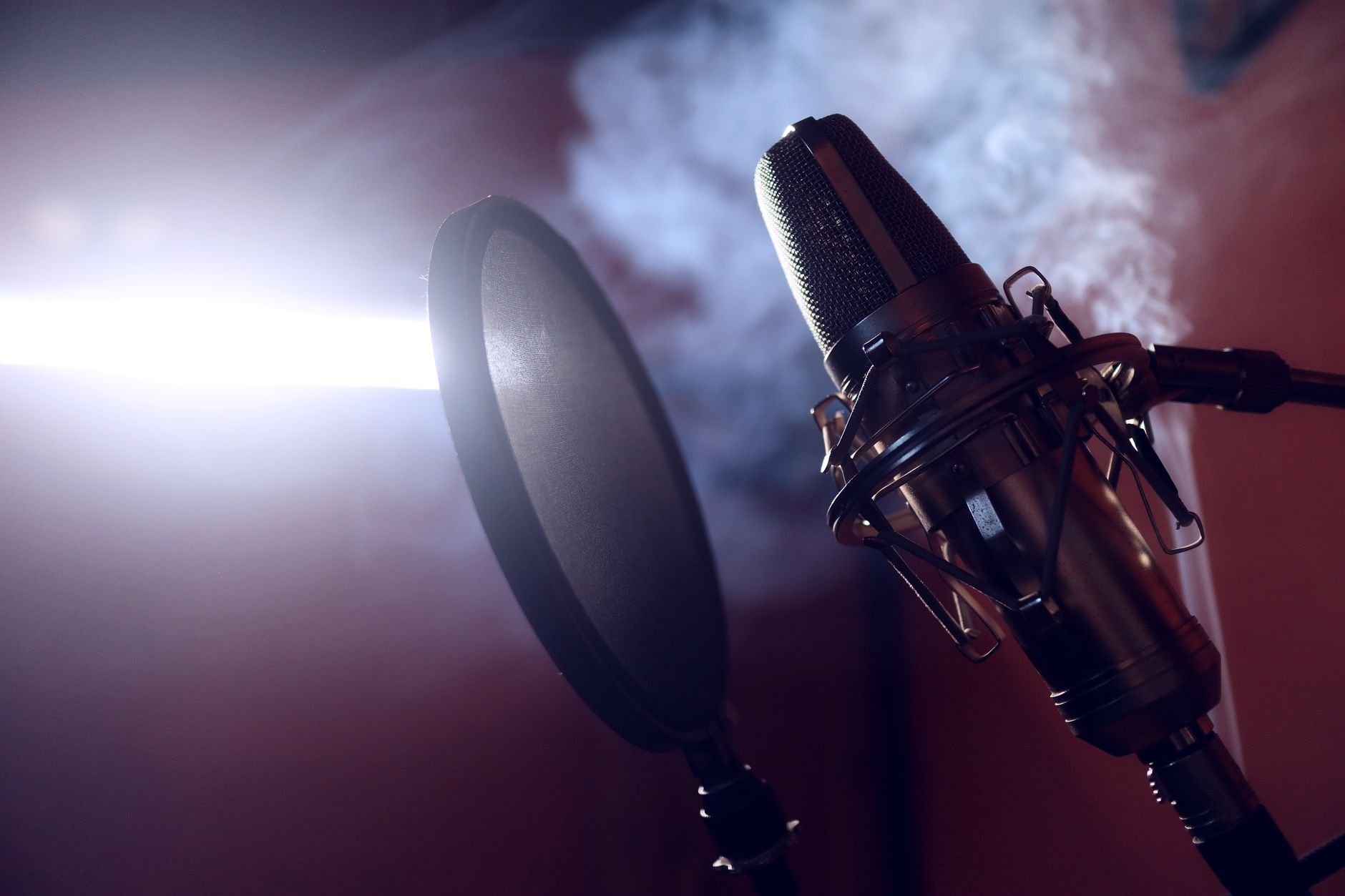 condenser microphone with pop filter studio recording
