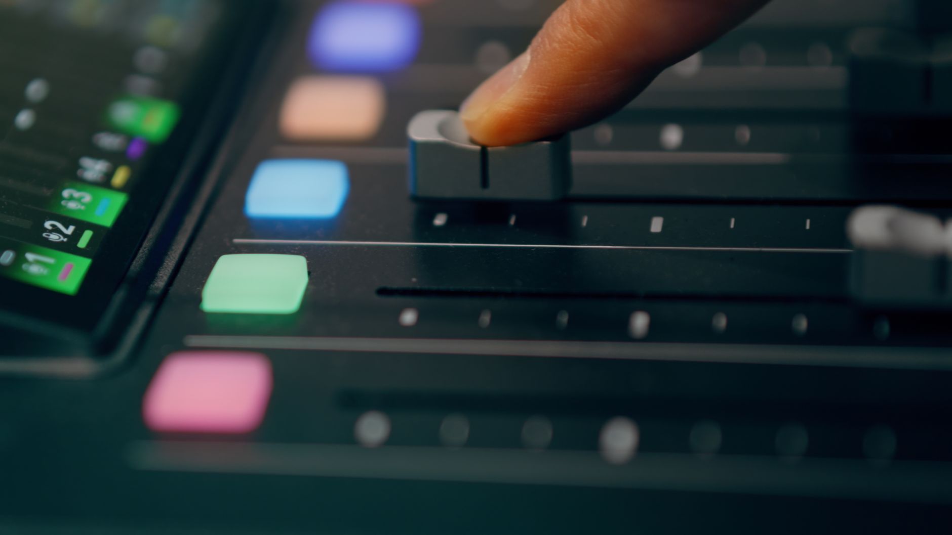 audio interface preamp knobs close-up